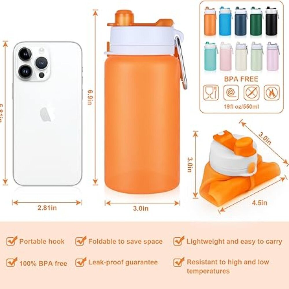 Packing Cubes Travel Bundle Collapsible Water Bottle & Silicone Bottle Covers - Picture 15 of 16